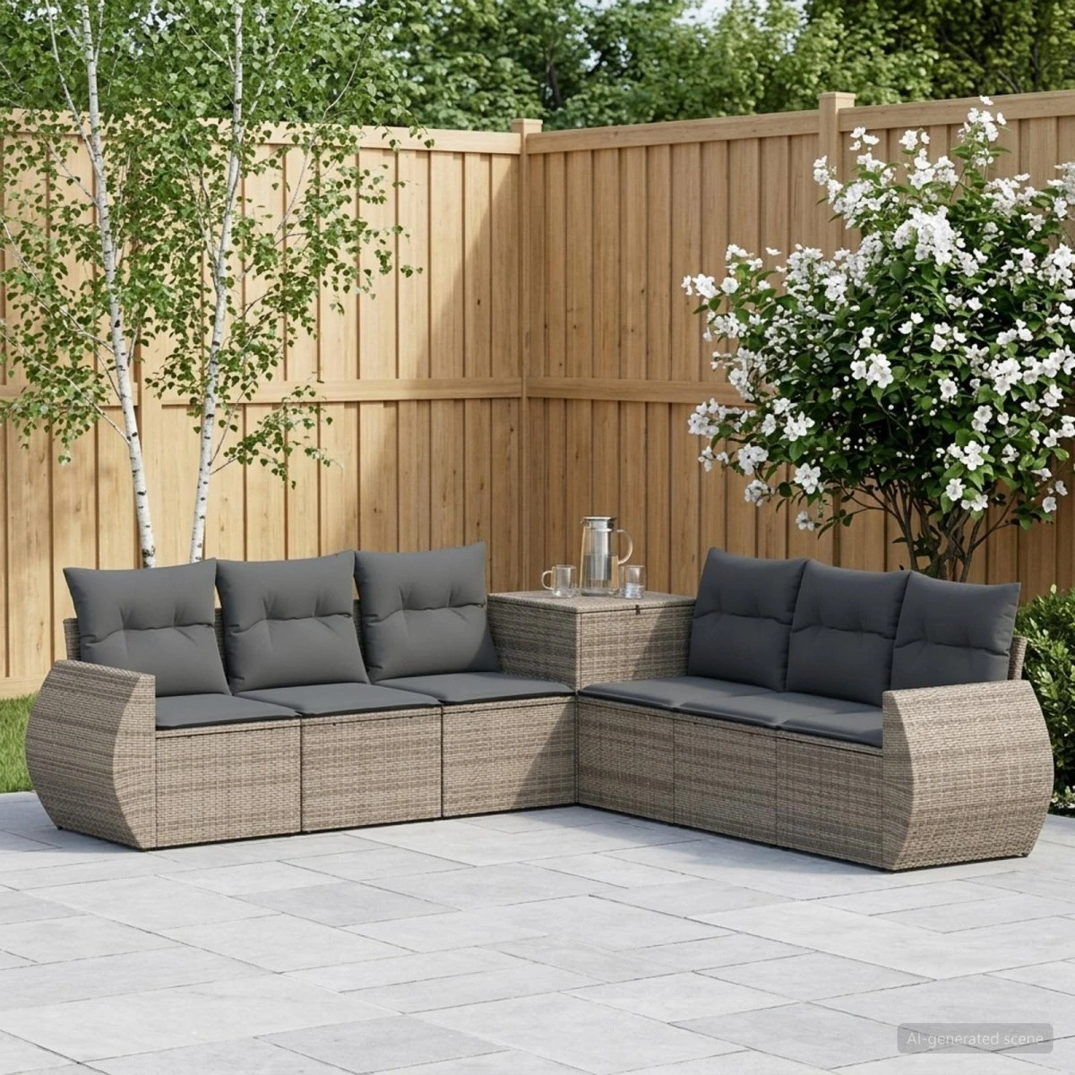 vidaXL Sofa Sæt 7 stk. Grå/Mørkegrå 243 x 243 x 85 cm