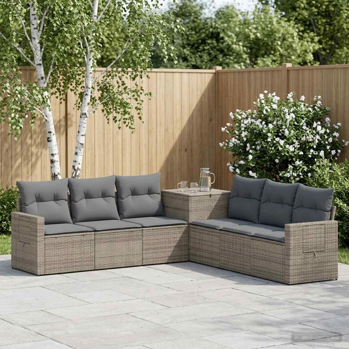 vidaXL Sofa Sæt 7 stk. Grå/Mørkegrå 234 x 234 x 85 cm