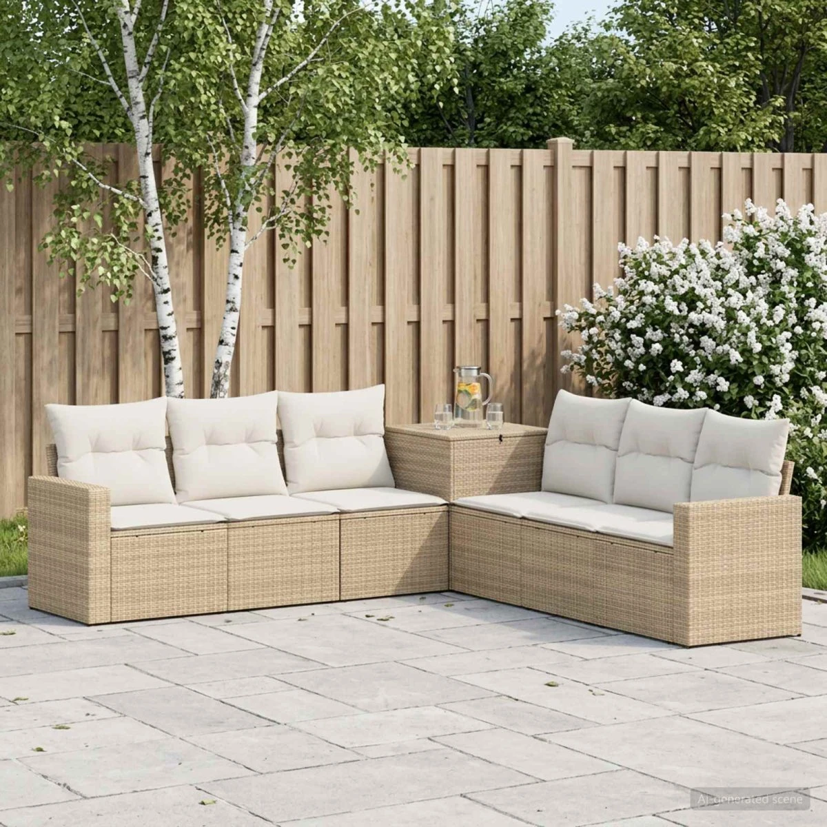 vidaXL Sofa Sæt 7 dele Beige/Cremehvid 55x55x69 cm