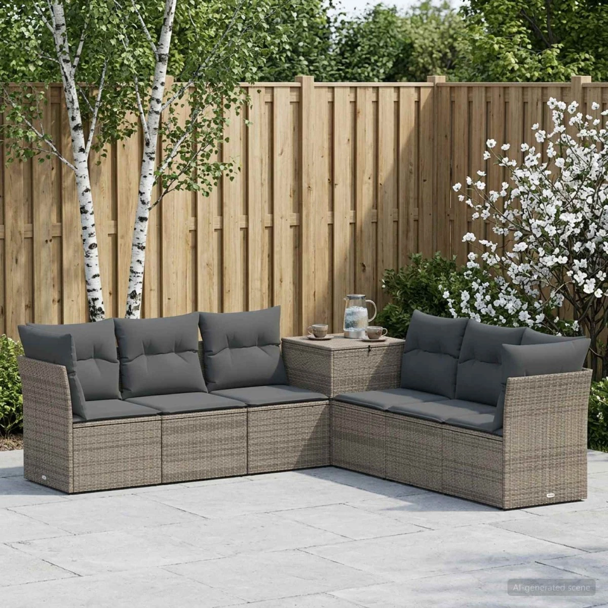 vidaXL Sofa Sæt 7 stk. Grå/Mørkegrå 234x234x85 cm