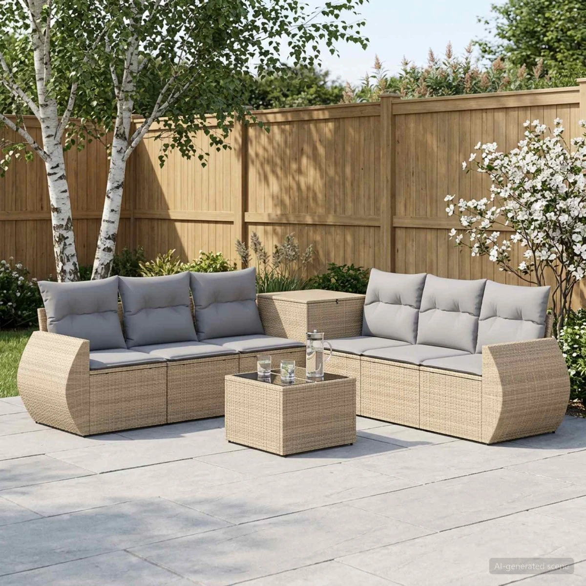 vidaXL Sofa Sæt 8 stk. Beige og lys grå - 55 x 55 x 37 cm