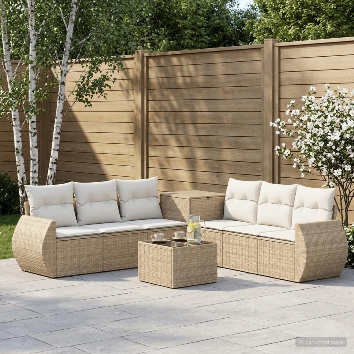 vidaXL Sofa Sæt 8 stk. Beige/Cremehvid 55x55x37 cm