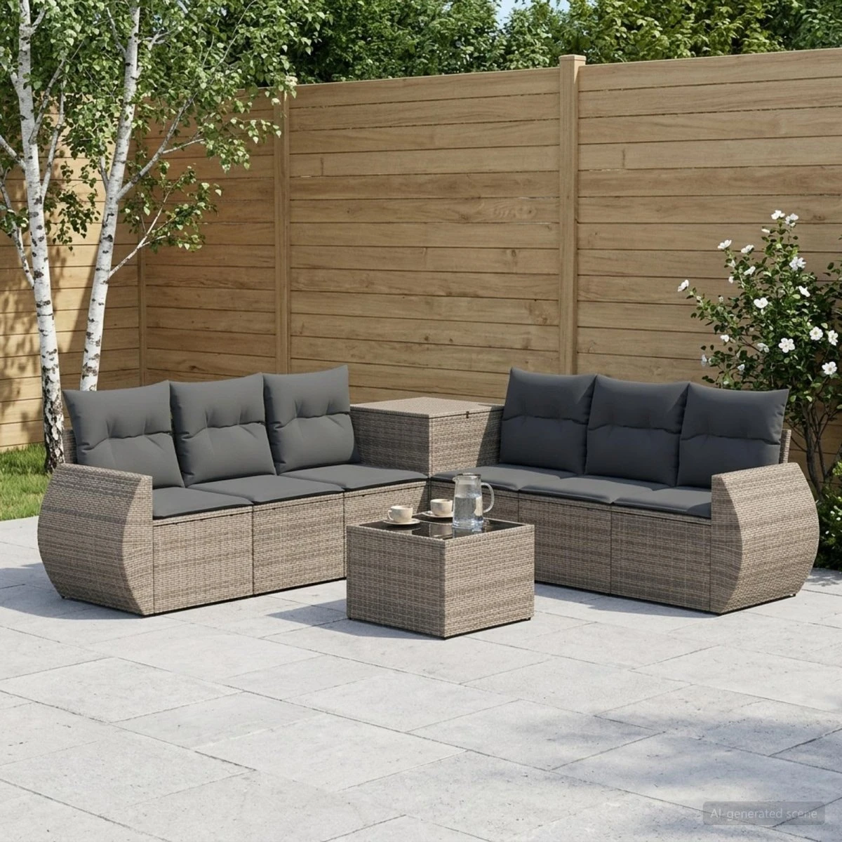 vidaXL Sofa Sæt 8 stk. Grå/Mørkegrå 55x55x37 cm