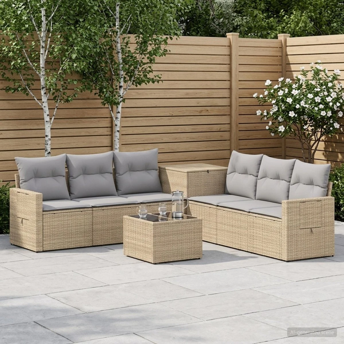 vidaXL Sofa Sæt 8 stk. Beige og lys grå