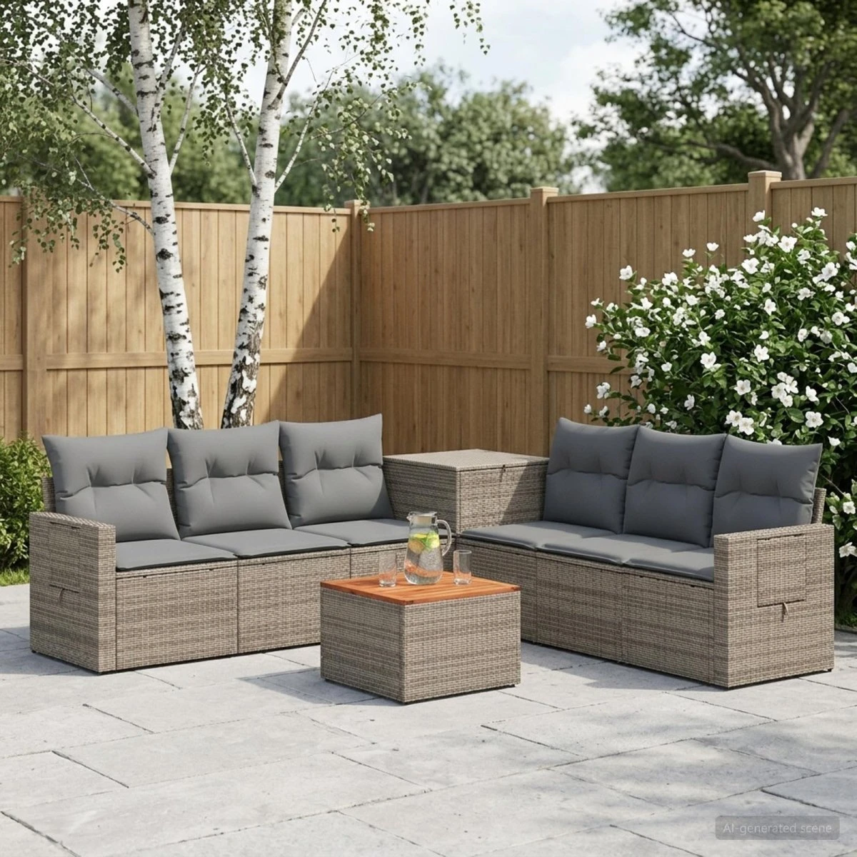 vidaXL Sofa Sæt 8 stk. Grå/Mørkegrå 55x55x37 cm