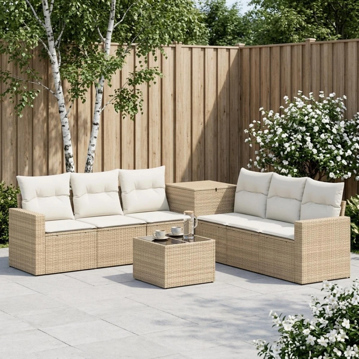 vidaXL Sofa Sæt 8 stk. Beige og cremehvid 55x55x37 cm