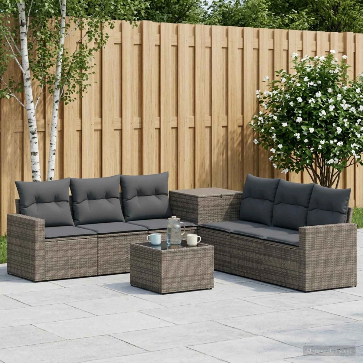 vidaXL Sofa Sæt 8 stk. Grå/Mørkegrå 55x55x37 cm