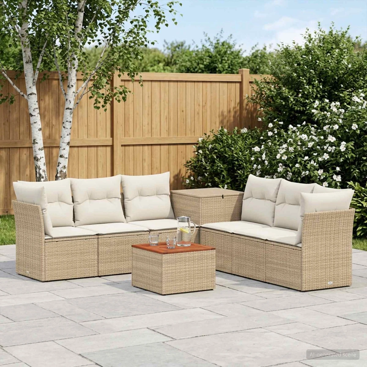 vidaXL Sofa Sæt 8 dele Beige/Cremehvid 55x55x37 cm