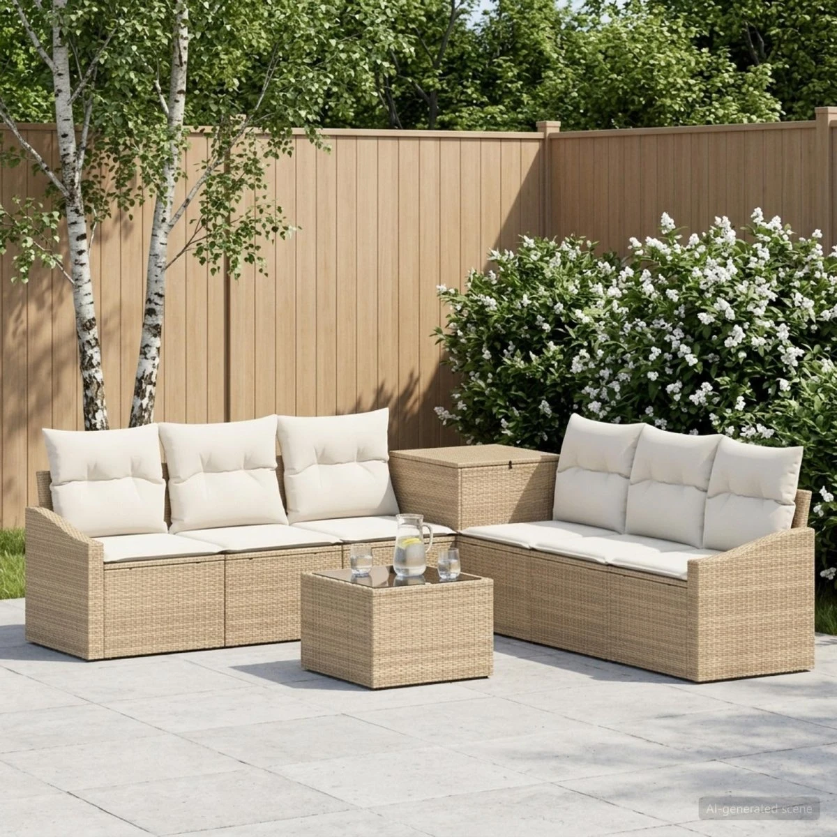 vidaXL Sofa Sæt 8 stk. Beige/Cremehvid 55 x 55 x 37 cm