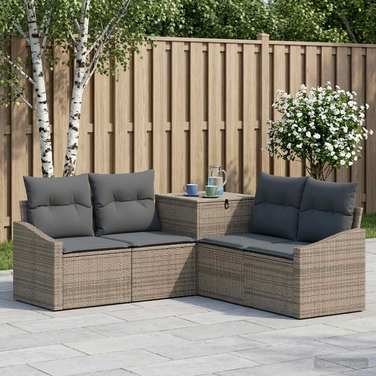 vidaXL Sofa Sæt 5 stk. Grå/Mørkegrå 178,5 x 178,5 x 85 cm