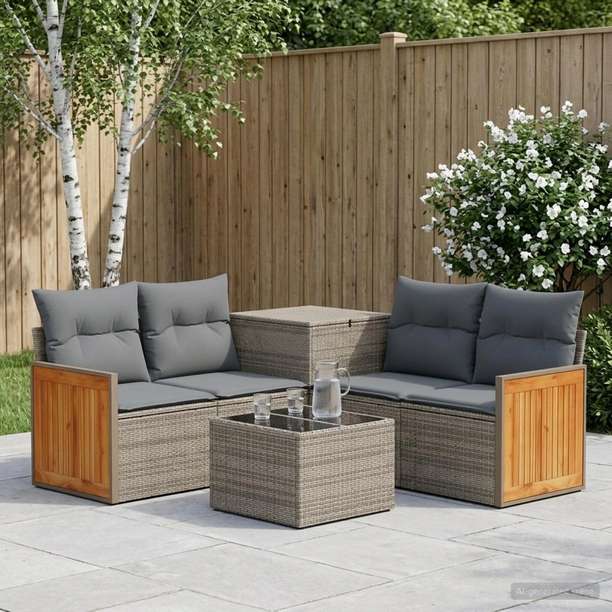 vidaXL Sofa Sæt 6 stk. Grå og Mørkegrå - Modulært Loungesæt