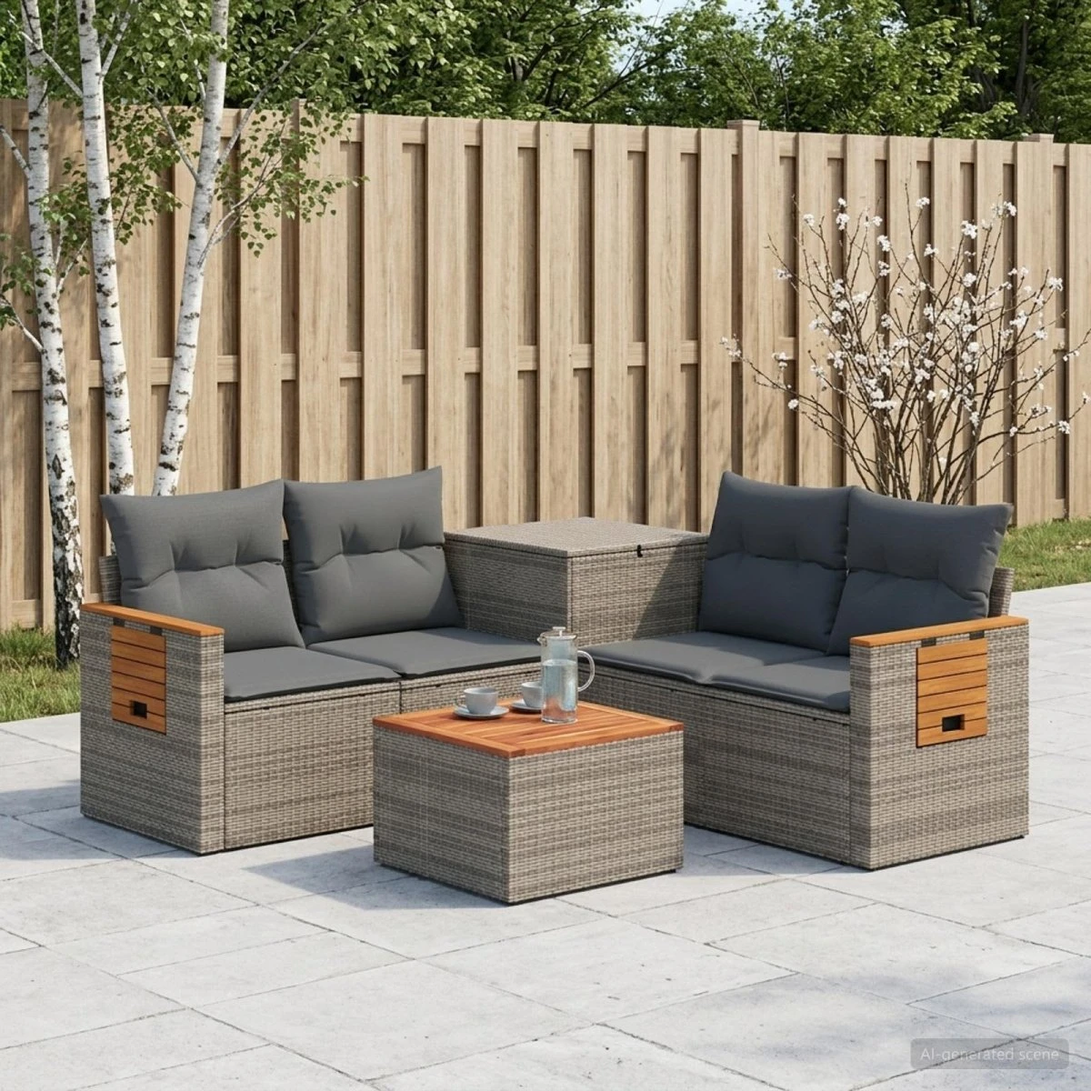 vidaXL Sofa Sæt 6 stk. Grå/Mørkegrå 55x55x37 cm