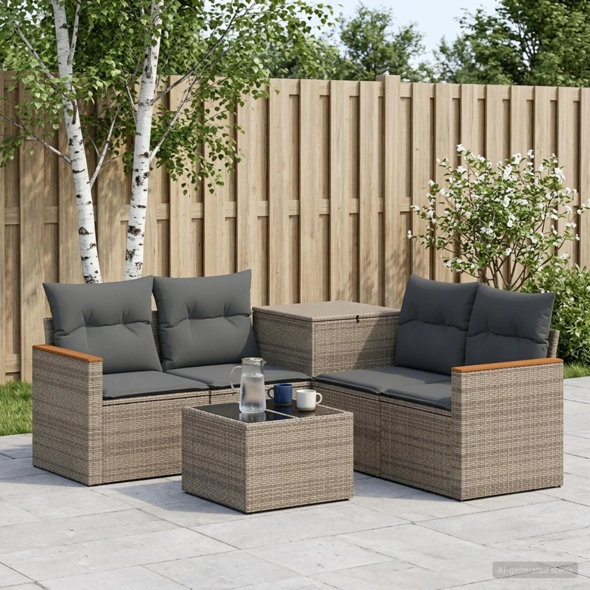 vidaXL Sofa Sæt 6 stk. Grå/Mørkegrå 55x55x37 cm