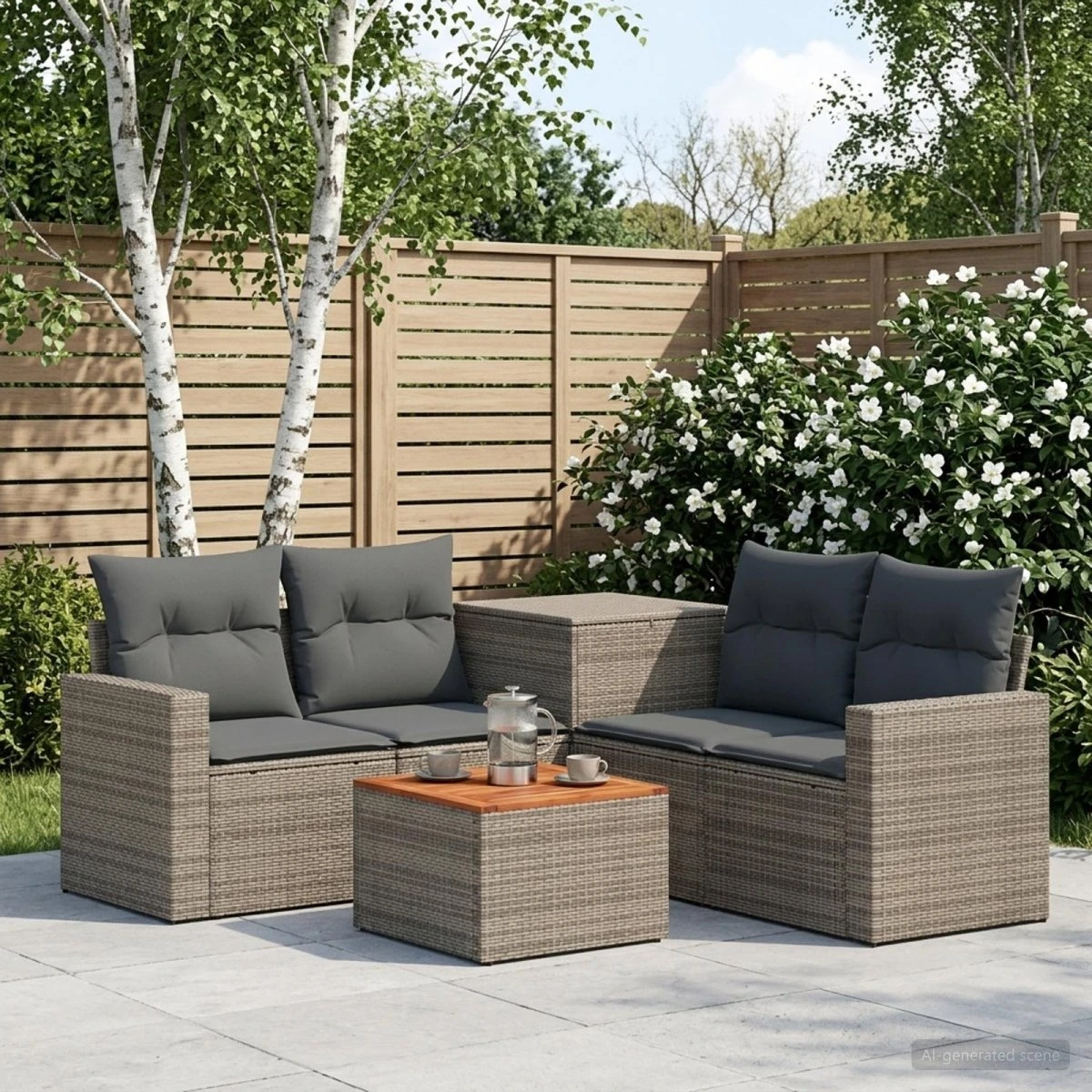 vidaXL Sofa Sæt 6 stk. Grå/Mørkegrå 55x55x37 cm