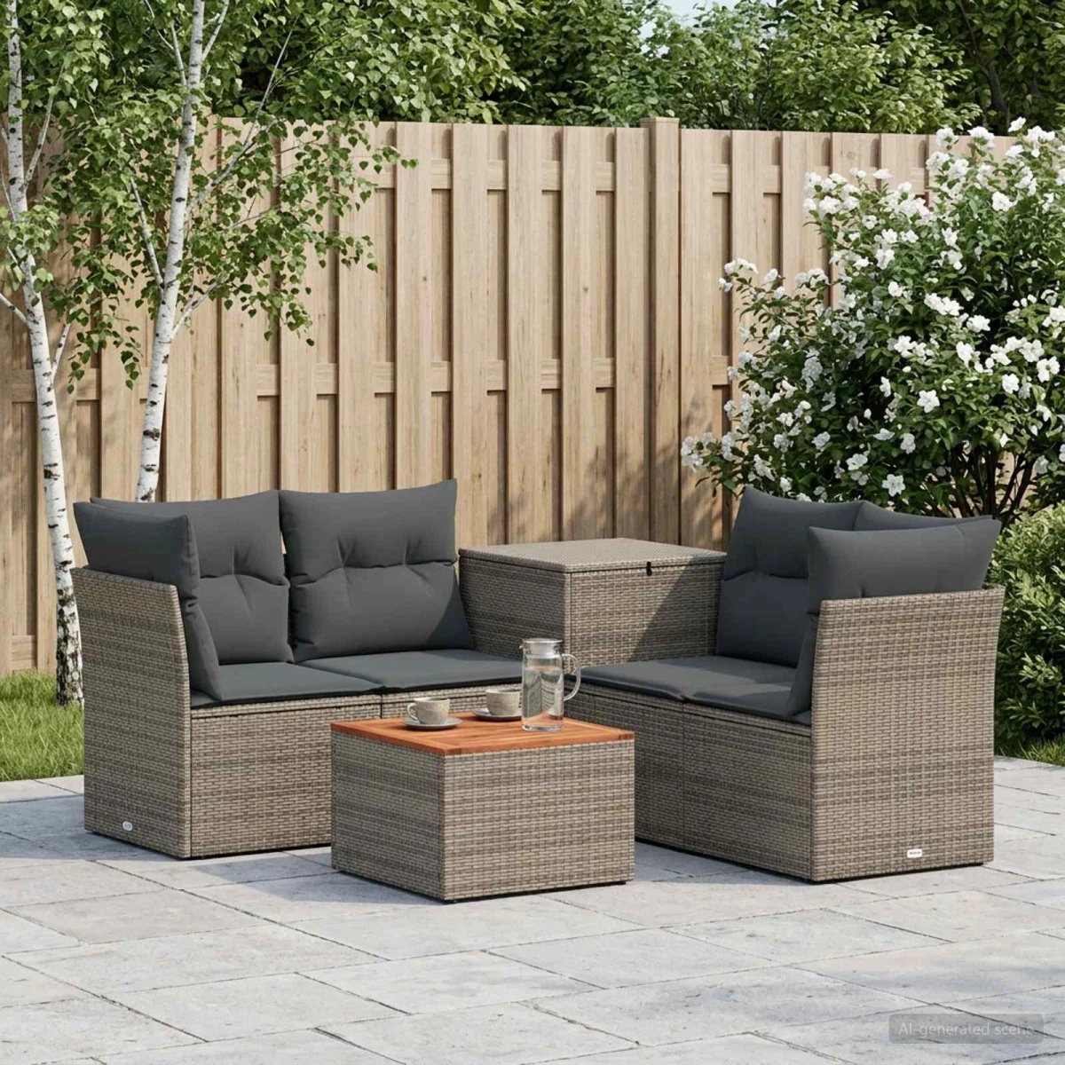 vidaXL Sofa Sæt 6 stk. Grå og Mørkegrå 55 x 55 x 37 cm
