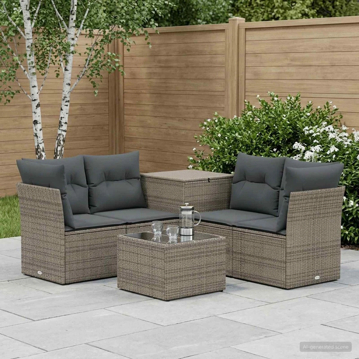 vidaXL Sofa Sæt 6 stk. Grå/Mørkegrå 55x55x37 cm