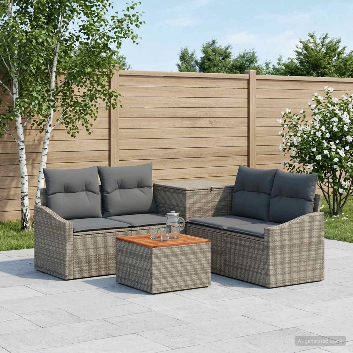 vidaXL Sofa Sæt 6 stk. Grå/Mørkegrå 55 x 55 x 37 cm