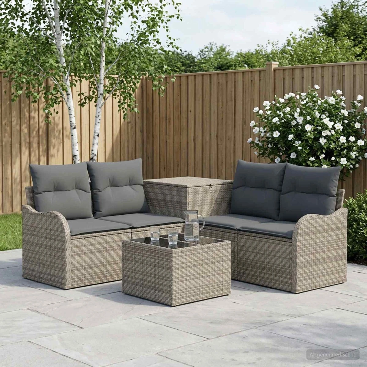vidaXL Sofa Sæt 6 stk. Grå og Mørkegrå 55 x 55 x 37 cm