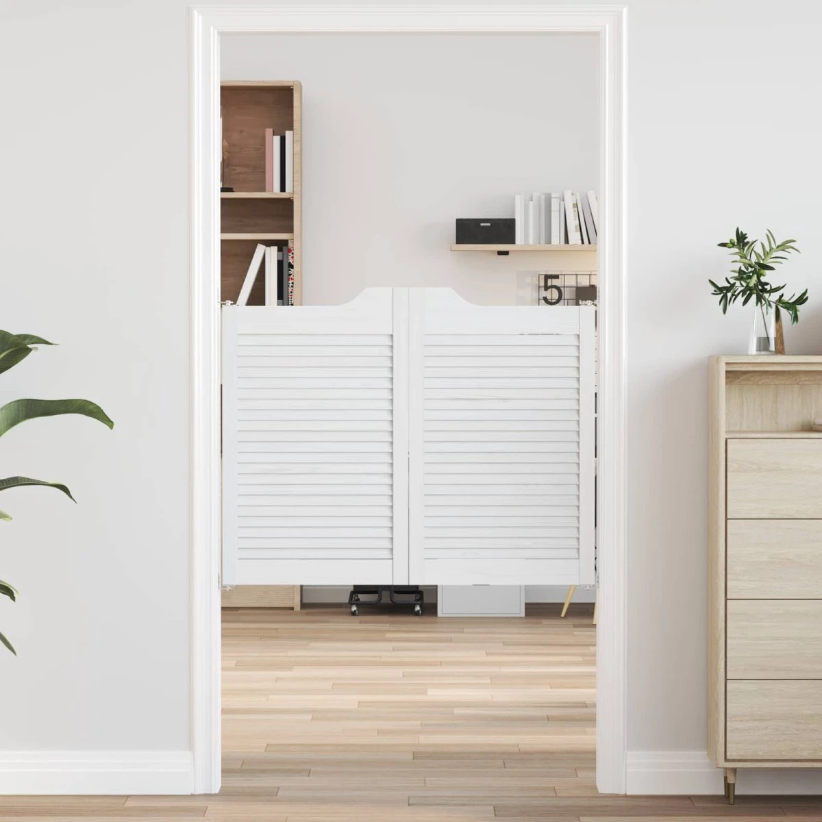 vidaXL Svingdøre 80 x 50 cm i massivt fyrretræ - Hvid