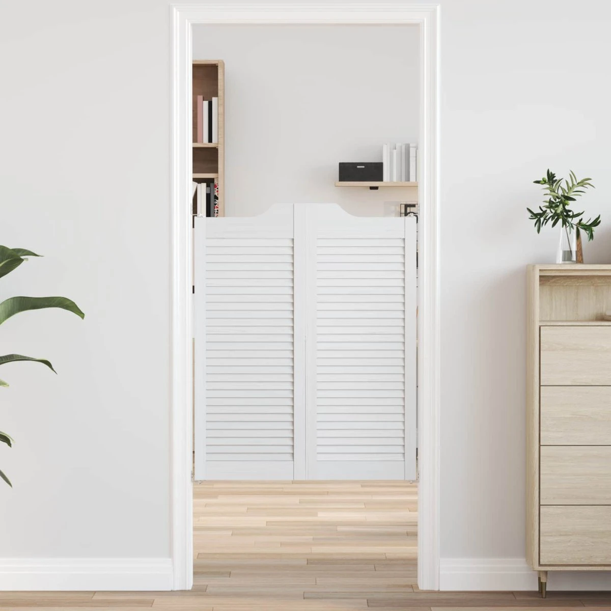 vidaXL Svingdøre 2 stk. 100 x 40 cm i massivt fyrretræ - Hvid