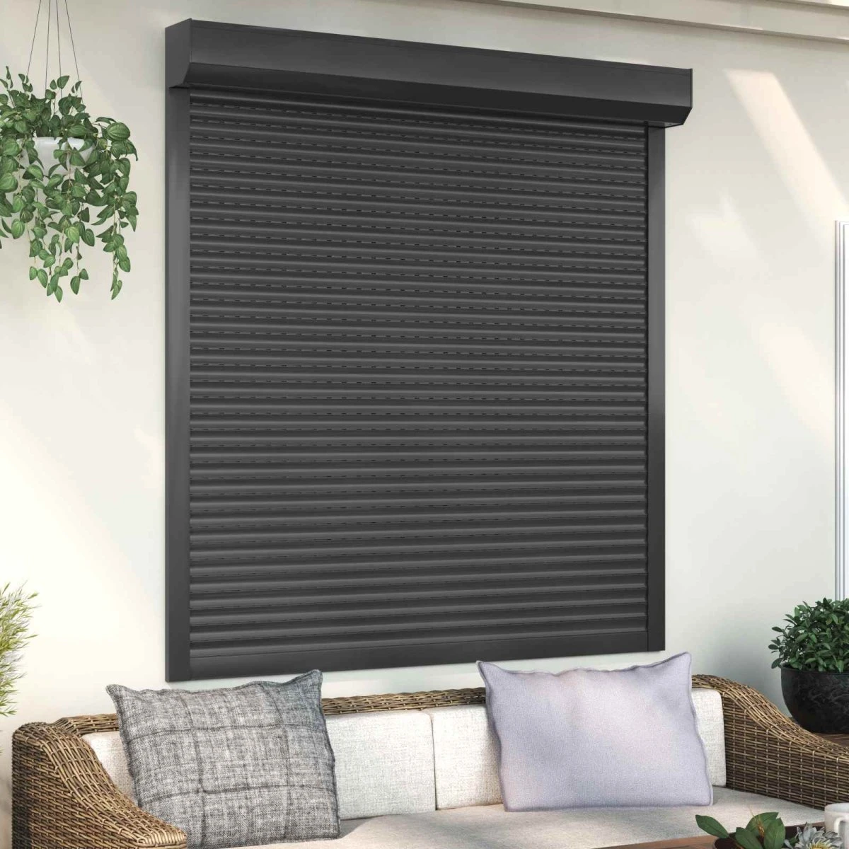 vidaXL Rullegardin Antracit 140 x 150 cm - Aluminium og Polyurethan