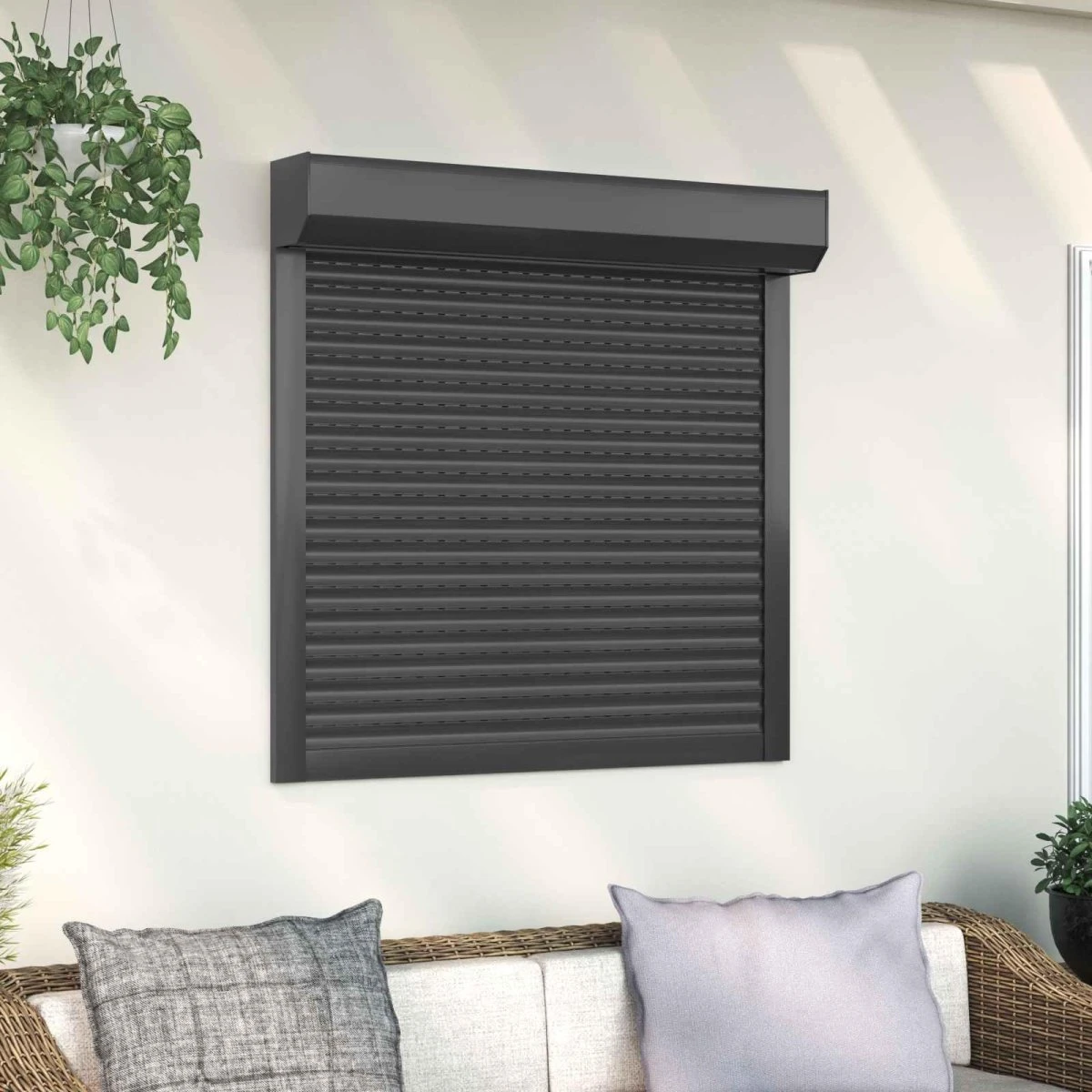 vidaXL Rullegardin Antracit 100 x 100 cm - Aluminium & Polyurethan