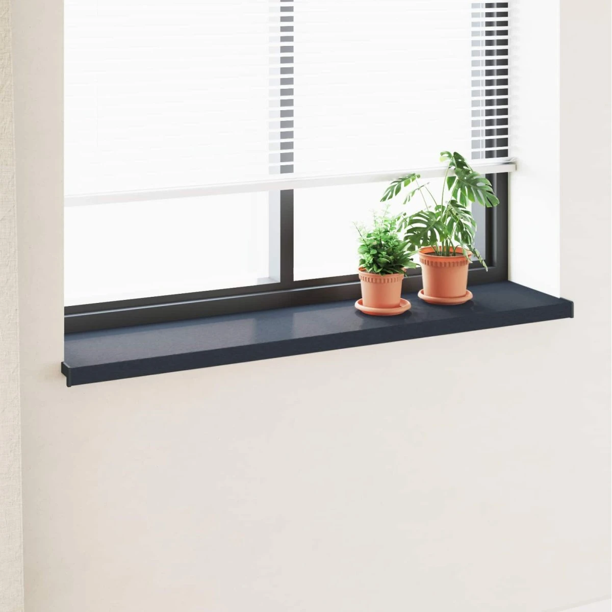 vidaXL Vindueskarm Antracit med træstruktur 120 x 35 x 4,5 cm