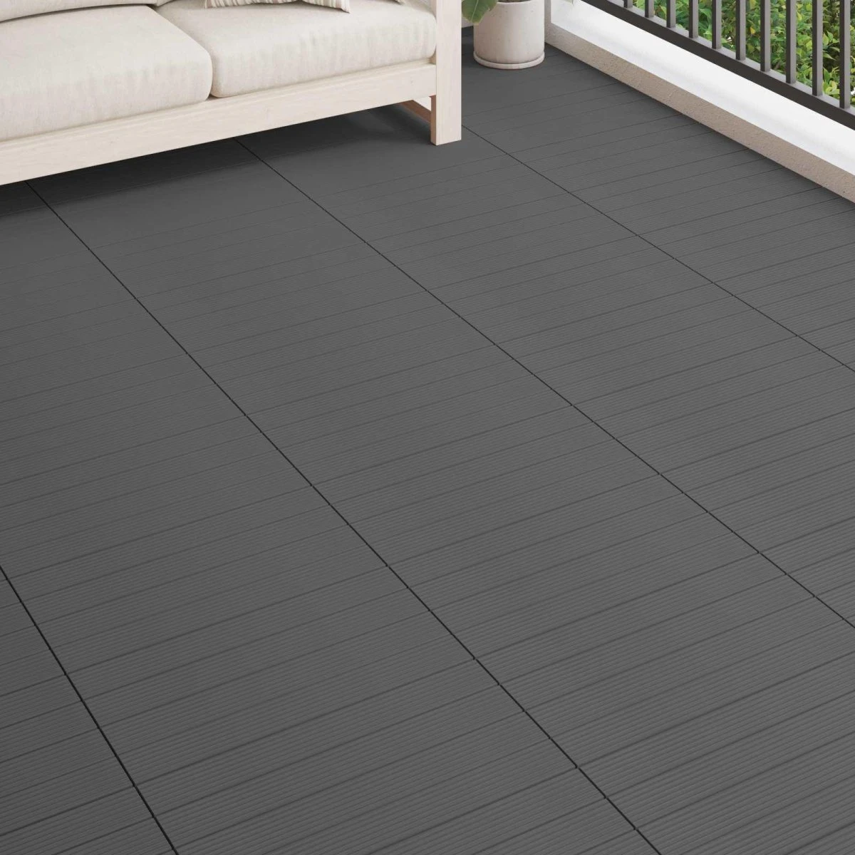 vidaXL Terrassefliser WPC Grå 60 x 30 cm - 6 stk.