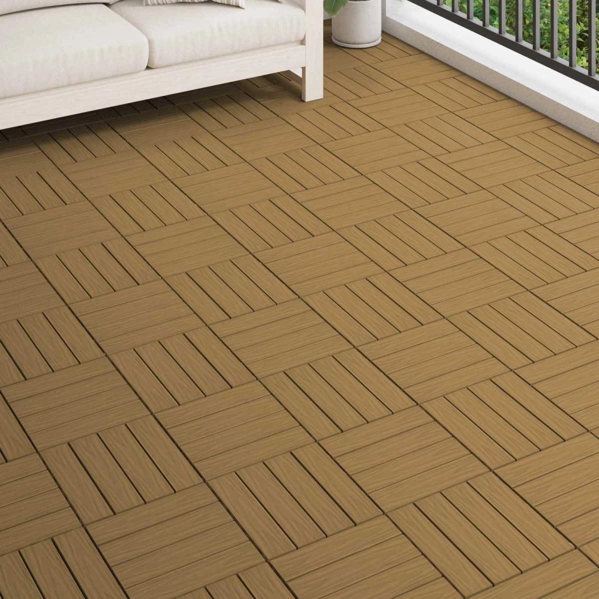 vidaXL Terrassefliser 3D-design Teak WPC 30x30 cm (11 stk.)
