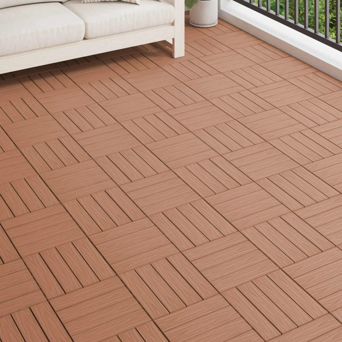 vidaXL Terrasse Flise 3D-design 11 stk. Lys Brun 30x30 cm WPC