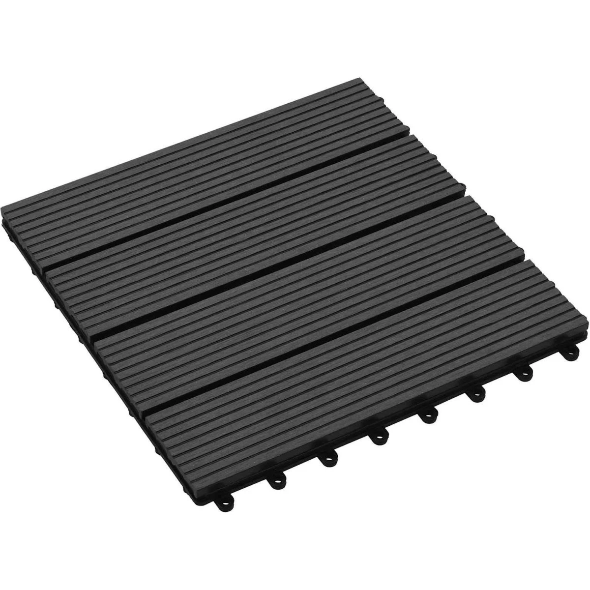 vidaXL Terrasse Flise 11 stk. Sort 30 x 30 cm WPC
