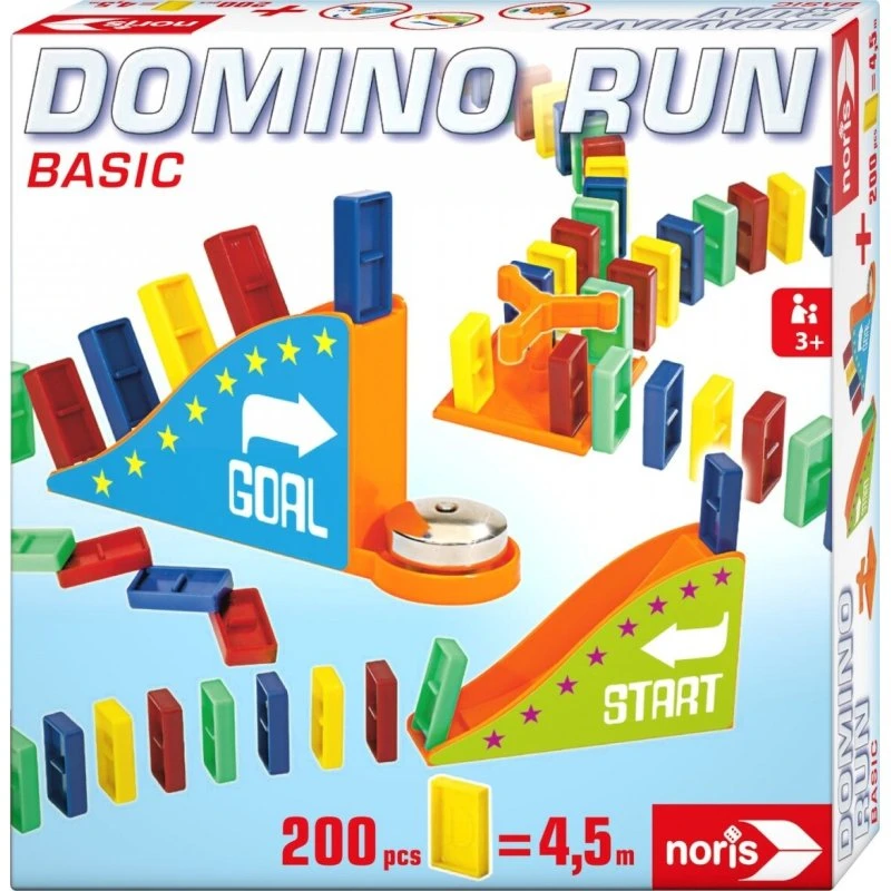 Noris Domino Run Basis – 200 dominobrikker & rampesæt