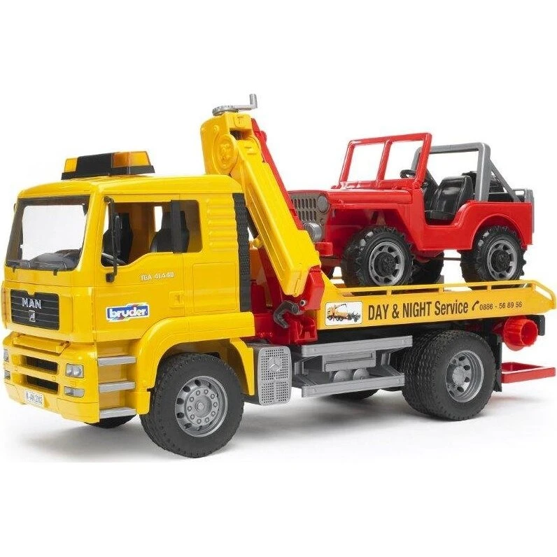 Bruder MAN TGA bugserings- og kranbil med firhjulstrækker