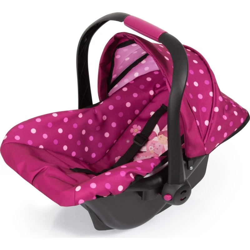 Bayer dukkeautostol med kaleche – Rose prikker