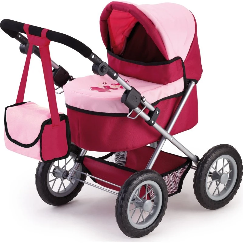 Bayer Trendy Dukkevogn – Rød/Pink (op til 46 cm)
