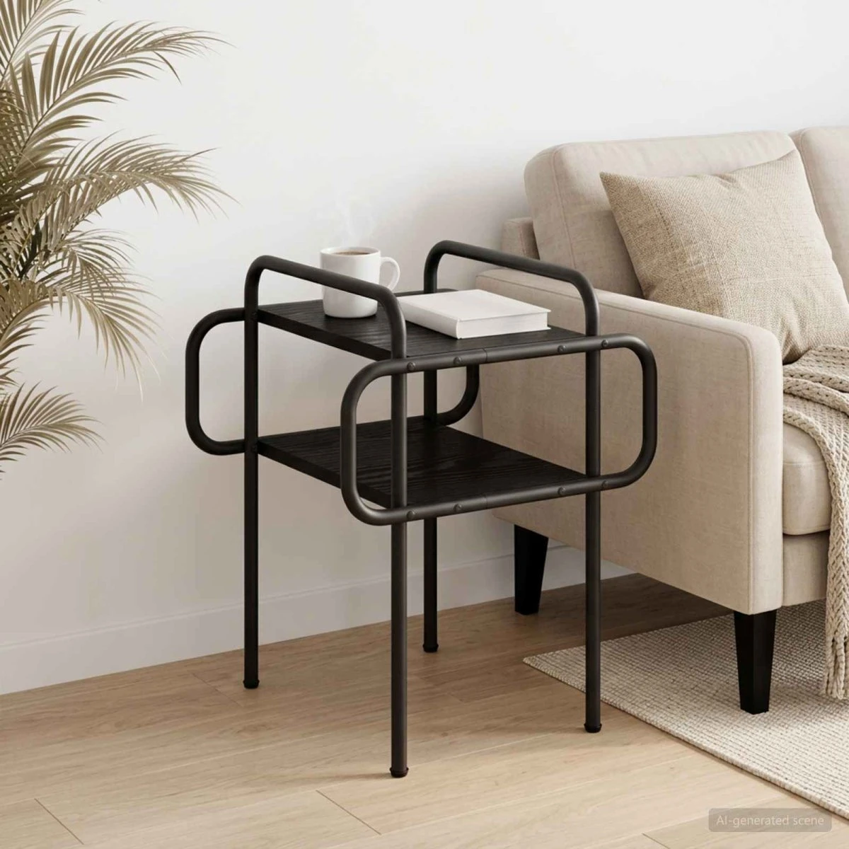 vidaXL Sofabord Sort Eg 40 x 40 x 51 cm - Konstrueret træ