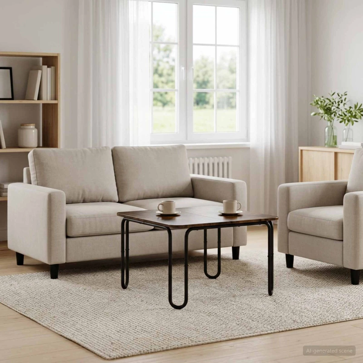 vidaXL Sofabord Røget Eg 79,5 x 79,5 x 45 cm