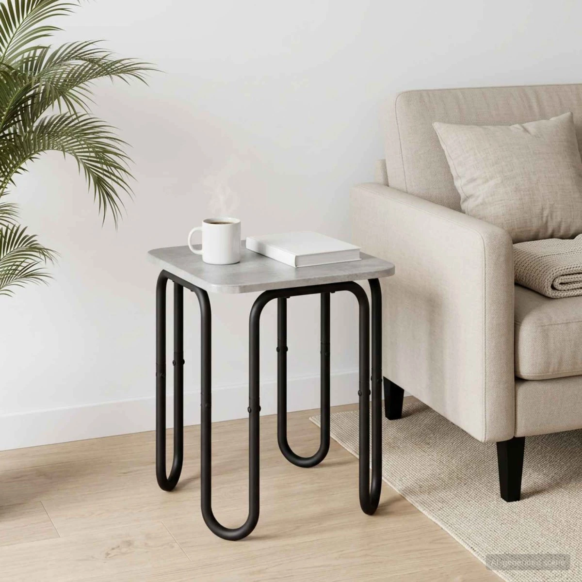 vidaXL Sofabord Betongrå 40x40x45 cm i Konstrueret Træ