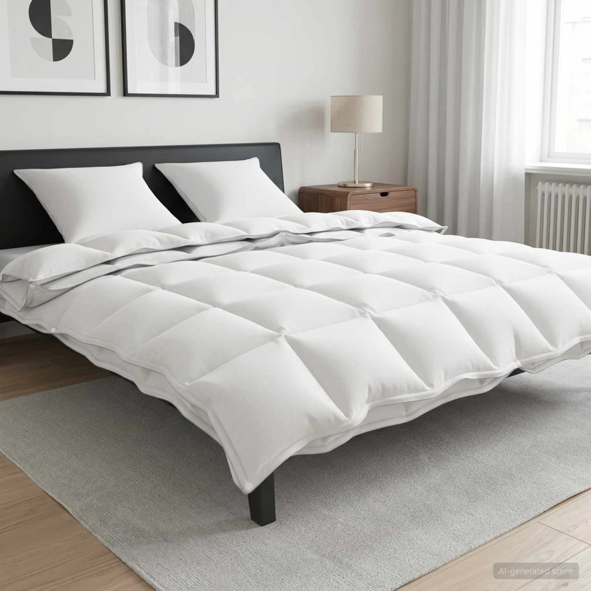 vidaXL Dynesæt 3 stk. 200x200 cm - Bambus/Polyester - Hvid