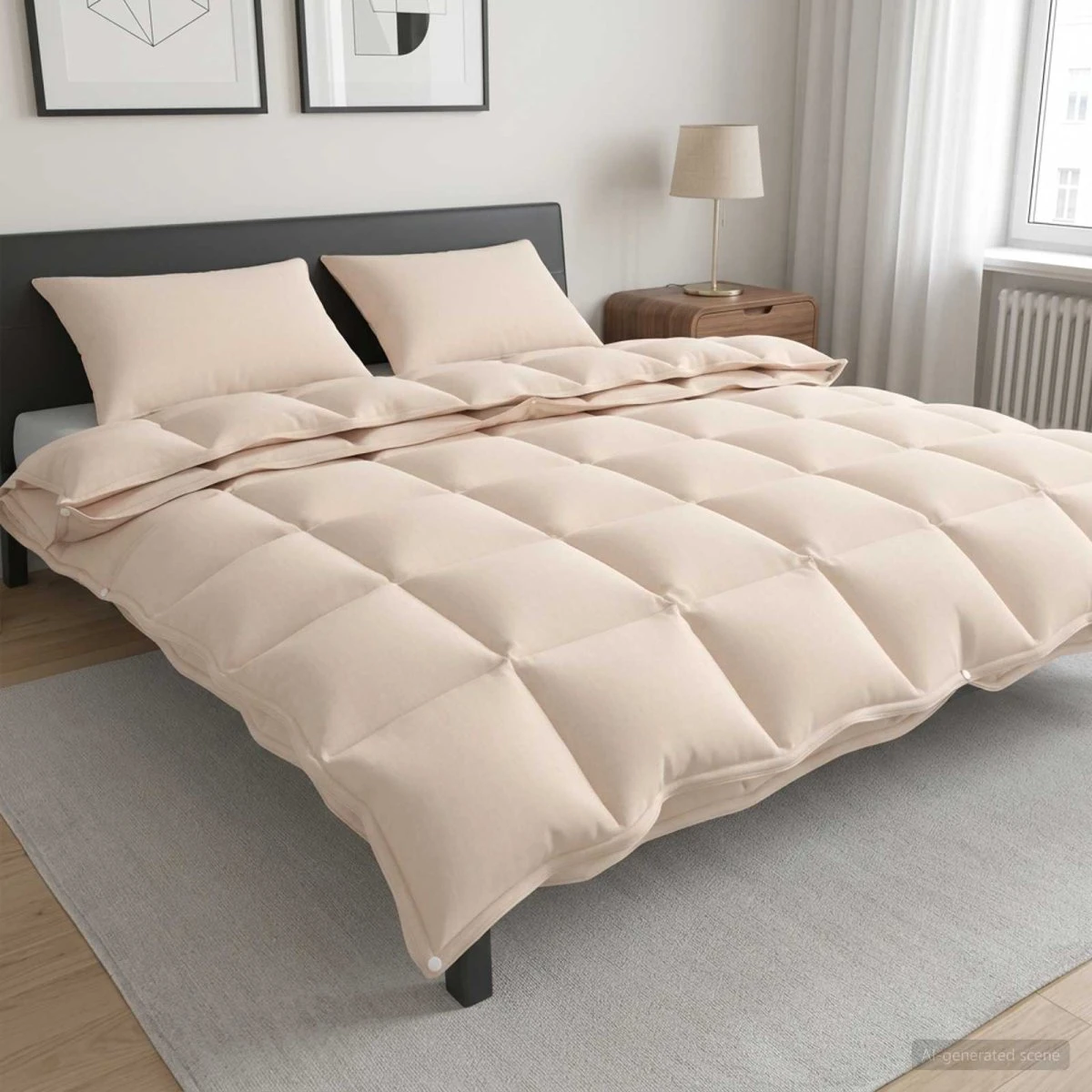 vidaXL Dyne- og pudesæt i Kapok & Polyester, Beige, 200x220 cm