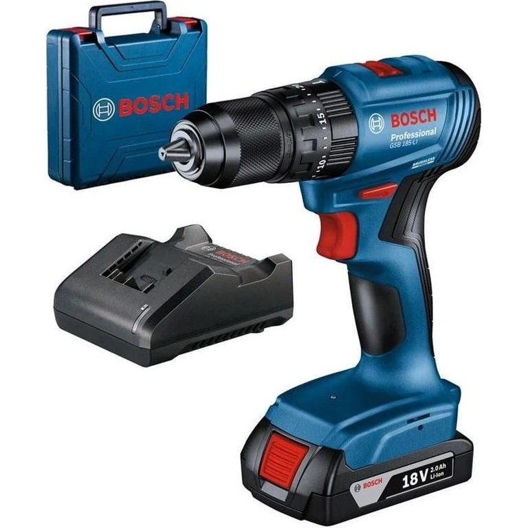 Bosch Professional GSB 185-LI 18V Akku-boremaskine med 2,0 Ah