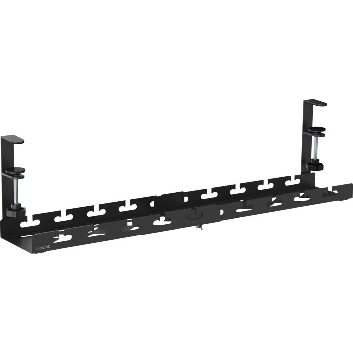 LogiLink Justerbar Kabelränna under skrivebord, Sort