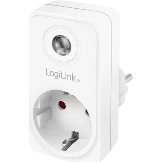 LogiLink Strømkontakt med lyssensor, 1x CEE 7/3, hvid