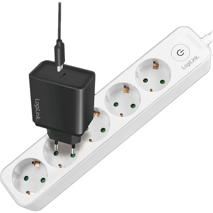 LogiLink Stikdåse 5-stik 16A Hvid 1.5m