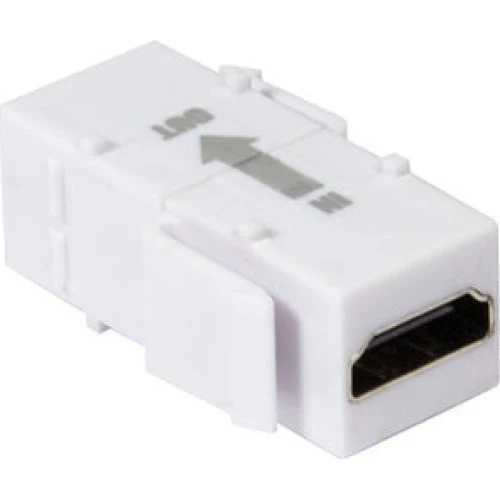 Keystone HDMI stik med repeater, 2 x HDMI hun, Hvid