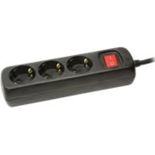 LogiLink Stikdåse 3-stik 16A Sort 1.4m