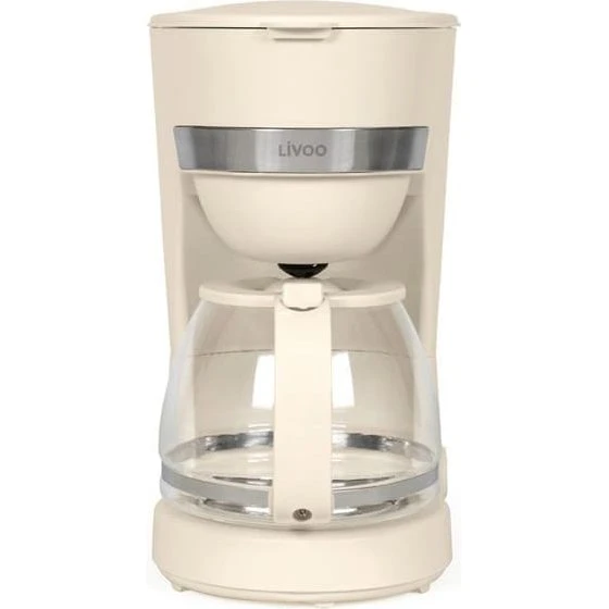 LIVOO DOD200C Elektrisk kaffebryggare, 1,25 L, Off-white