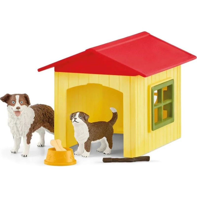 Schleich Hundehus med Australsk Hyrdehund & Hvalp