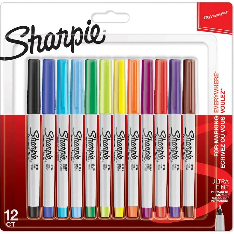 Sharpie Ultra Fine Permanent Markører, 12 stk. Assorteret