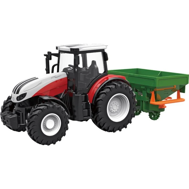 Fjernbetjent traktor med aftagelig frøspredervogn (2,4 GHz)